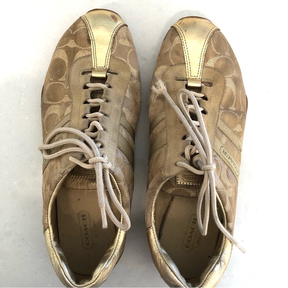 Coach Katelyn Signature C Gold Metallic Sneakers Women’s 9 A1166